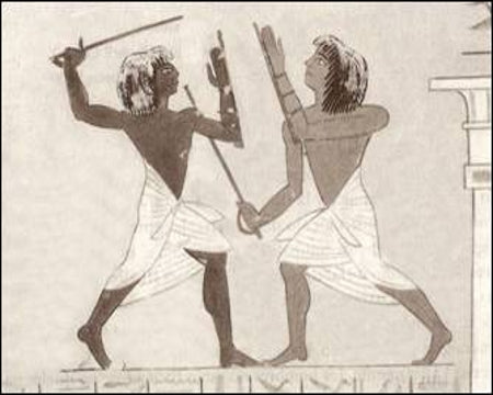 Esgrima con palos egipcia
