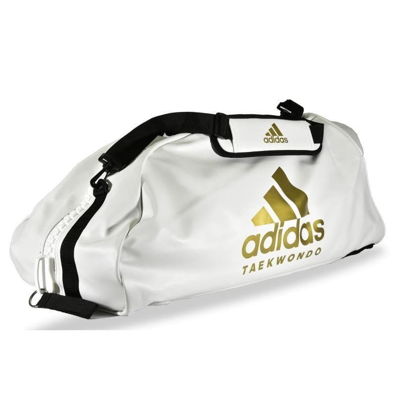 letra Lidiar con Dinkarville Bolsa deporte Taekwondo adidas convertible en mochila blanco/oro - Solo  Artes Marciales
