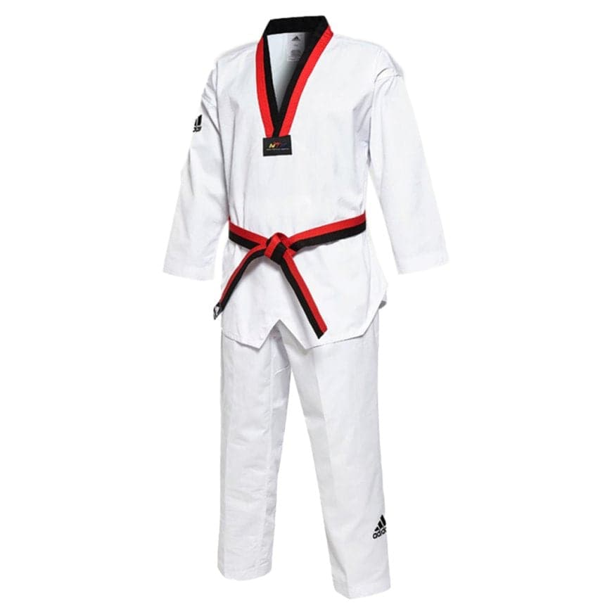 Taekwondo adidas champion cuello rojo negro Solo Artes Marciales
