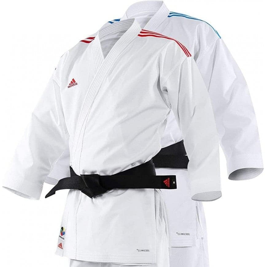 Karategi adidas revo flex kumite wkf bandas azules o rojas - Solo Marciales