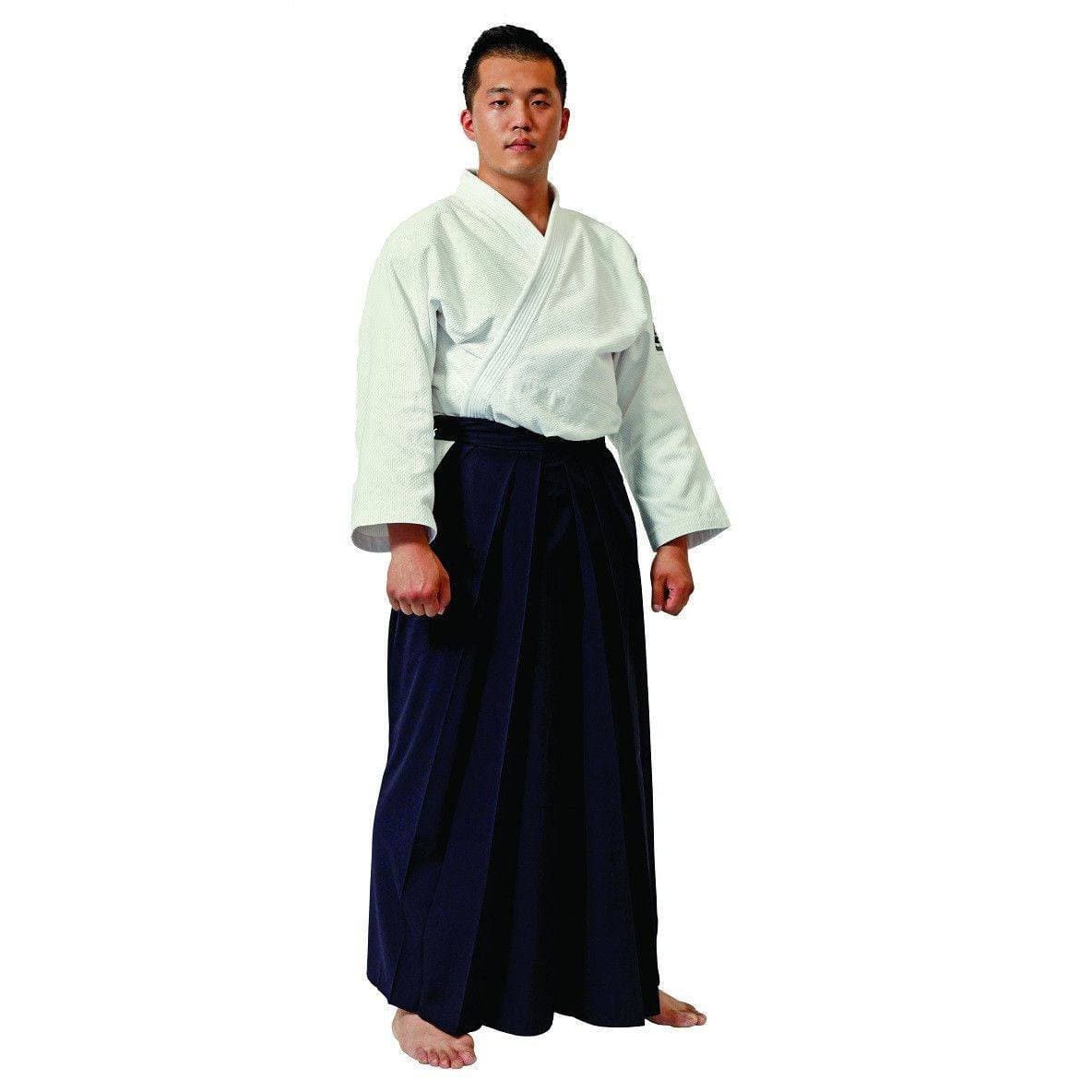 Laos Corte de pelo ventana Hakama faldón negro / azul para Aikido-kendo - Solo Artes Marciales