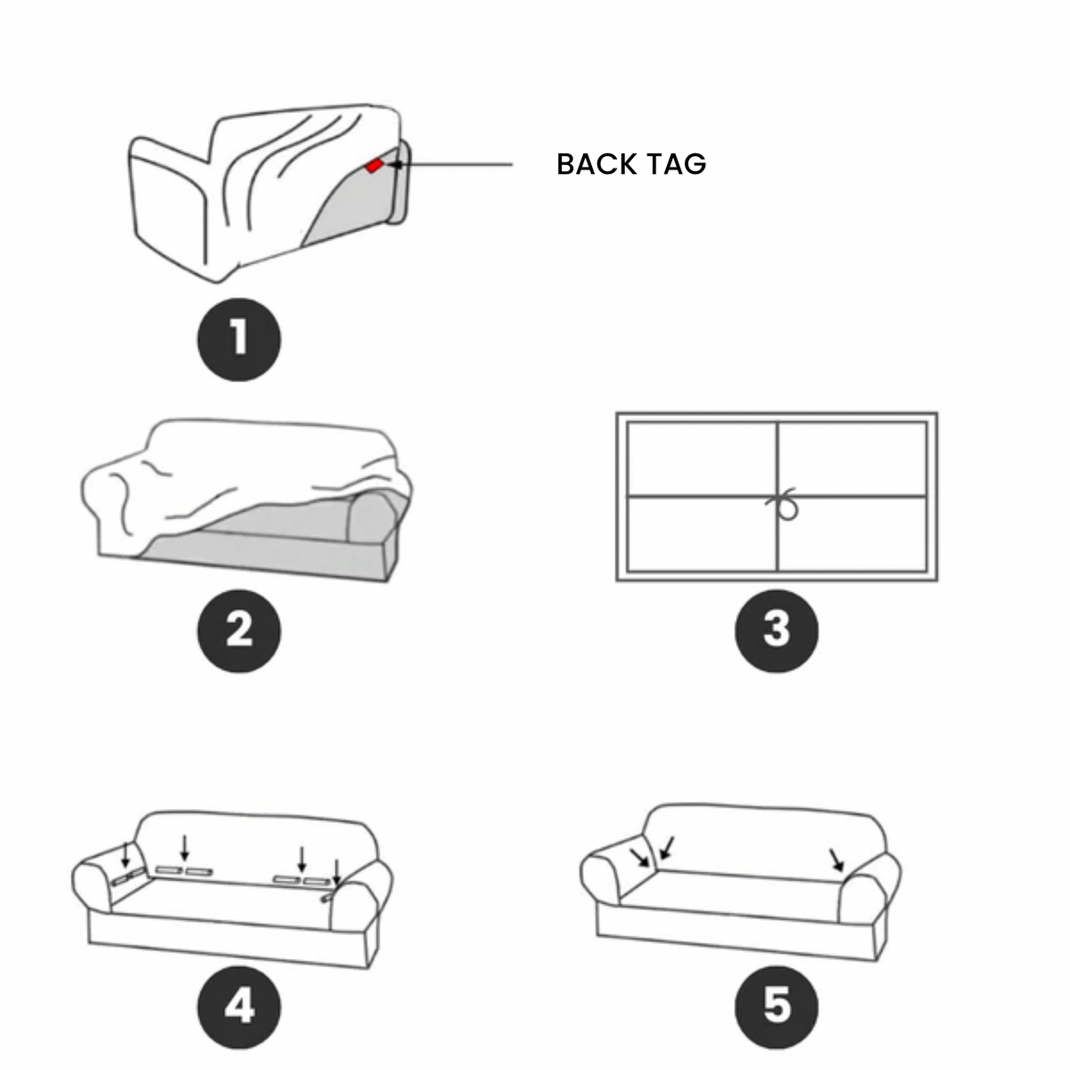 guide d'installation des housses de canapé