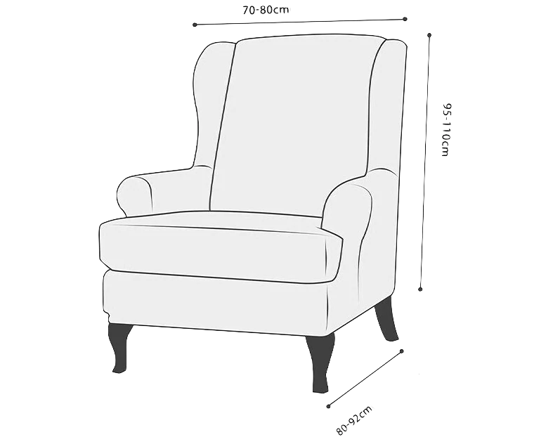 wingback chair covers measure