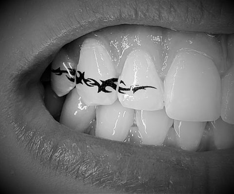 Multiple teeth tribal Temporary Tattooth - Tooth tattoo