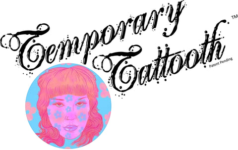 An image of the Temporary Tattooth logo with Louisville Toothfairy logo.  A location that applies temporary tooth tattoos, also known as Temporary Tattooths.