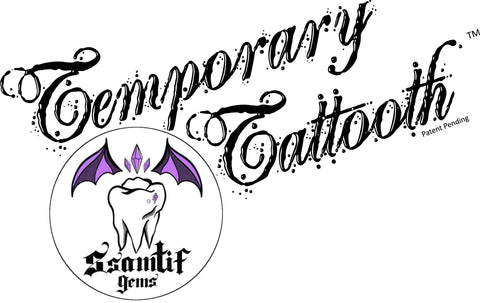 Tooth Tattoos are made by Temporary Tattooths and offered by SsamTif Gems in France.  Temporary Tooth Tattoos are applied here.