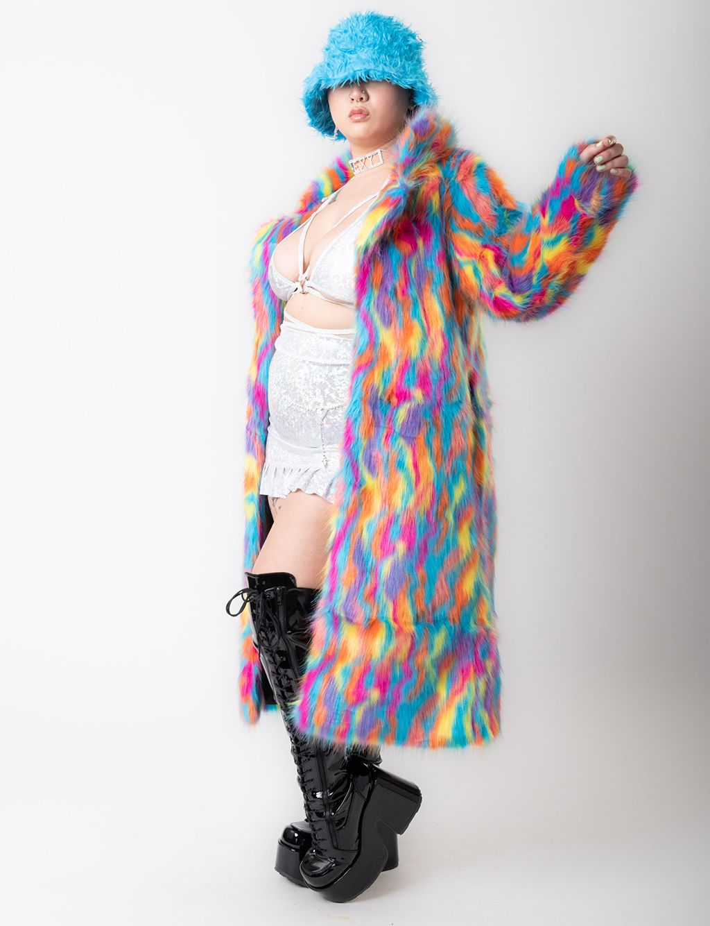 CHAMELEON FAUX FUR JACKET - LONG LENGTH *MADE TO ORDER*