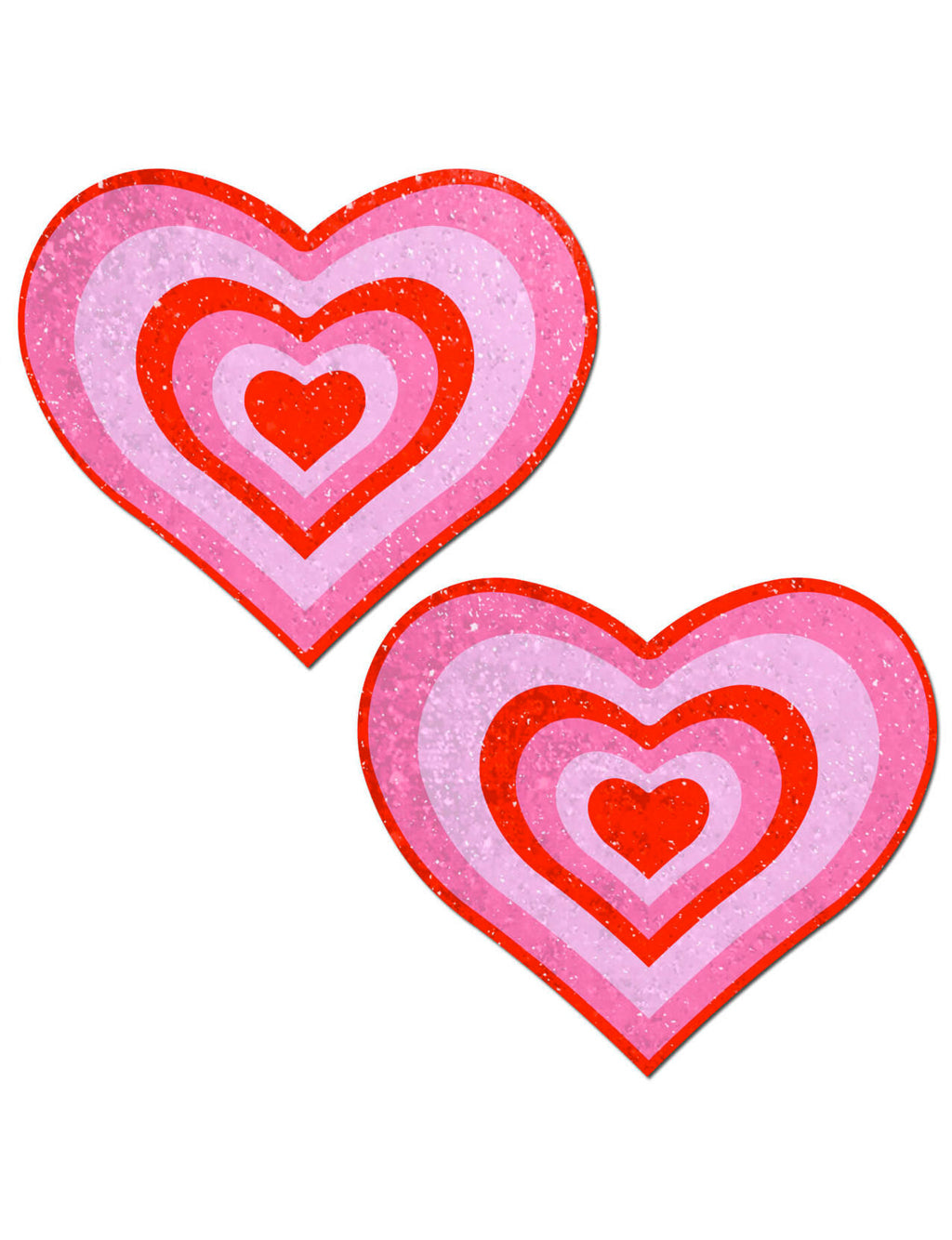 HEART NIPPLE PASTIES - PINK/RED