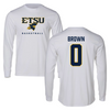 East Tennessee State University Basketball White Long Sleeve  - #0 Nevaeh Brown