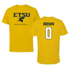 East Tennessee State University Basketball Gold Tee  - #0 Nevaeh Brown