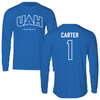 University of Alabama in Huntsville Baseball Blue Long Sleeve - #1 Merik Carter