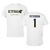 East Tennessee State University Basketball White Tee  - #1 Quimari Peterson