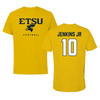 East Tennessee State University Football Gold Tee  - #10 Mike Jenkins Jr
