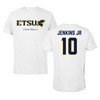 East Tennessee State University Football White Tee  - #10 Mike Jenkins Jr
