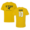 East Tennessee State University Basketball Gold Tee  - #10 Courtney Moore