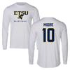 East Tennessee State University Basketball White Long Sleeve  - #10 Courtney Moore