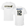 East Tennessee State University Football White Tee  - #12 Nate Brackett