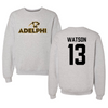 Adelphi University Soccer Gray Crewneck - #13 Andrew Watson