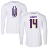 University at Albany Football White Long Sleeve  - #14 Kevon Angry