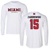 Miami University (Ohio) Baseball White Long Sleeve - #15 Ryland Zaborowski