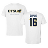 East Tennessee State University Volleyball White Tee  - #16 Chloe Dupuis