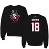 Austin Peay State University Baseball Black Mascot Crewneck - #18 Harrison Brown