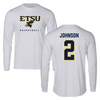 East Tennessee State University Basketball White Long Sleeve  - #2 Maki Johnson