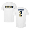 East Tennessee State University Basketball White Tee  - #2 Maki Johnson