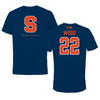 Syracuse University Basketball Navy Primary Tee  - #22 Kyra Wood