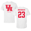 University of Houston Soccer White Tee  - #23 Kaylee Dressback