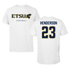 East Tennessee State University Football White Tee - #23 Jayvon Henderson