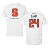 Syracuse University Basketball White Tee  - #24 Dominique Camp