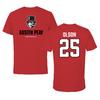 Austin Peay State University Baseball Red Mascot Tee - #25 Justin Olson