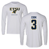 East Tennessee State University Soccer White Long Sleeve  - #3 Lindsey Cook