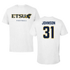 East Tennessee State University Football White Tee  - #31 Adrian Johnson