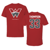 Western Colorado University Football Red Tee - #33 Drea Thompson