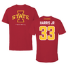 Iowa State University Football Red Tee  - #33 Arlen Harris Jr