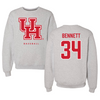 University of Houston Baseball Gray Crewneck  - #34 Conner Bennett