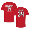Saint Francis University (Pennsylvania) Football Red Tee - #34 Manny Miller