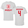 Bradley University Soccer Gray Tee - #4 Charlie Dickerson