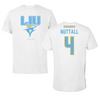 Long Island University Soccer White Tee - #4 Caroline Nuttall