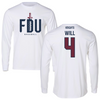 Fairleigh Dickinson University-Metropolitan Campus Baseball White Long Sleeve  - #4 Zack Will