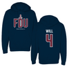 Fairleigh Dickinson University-Metropolitan Campus Baseball Navy Hoodie  - #4 Zack Will