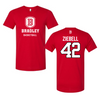 Bradley University Basketball Red Tee  - #42 Callie Ziebell