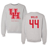 University of Houston Football Gray Crewneck  - #44 Aaron Willis