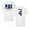 Jackson State University Basketball White Tee  - #4 Coltie Young