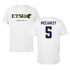 East Tennessee State University Baseball White Tee  - #5 Derek McCarley