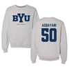 Brigham Young University Softball Gray Crewneck  - #50 Ailana Agbayani