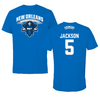 University of New Orleans Basketball Blue Tee - #5 Tyson Jackson