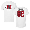 Nicholls State University Football White Tee  - #62 Seth Trahan